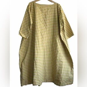 GORGEOUS Tia Cibani Yellow Striped Box Fit Oversized Dress Sz. M